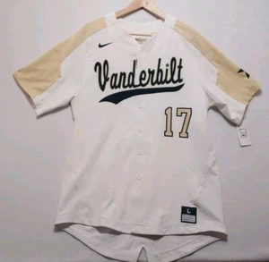 NIKE Vanderbilt Commodores Baseball Jersey #17 Mens White Short Sleeve Size L - Picture 1 of 12