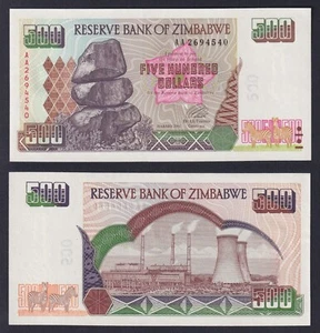 Zimbabwe 500 Dollar Banknote 2001 P.-11a SDS/UNC - Picture 1 of 1