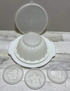 Juego de 7 piezas Tupperware Jel-N-Serve vintage 4 diseños con bandeja para servir 616-3 - Imagen 1 de 8