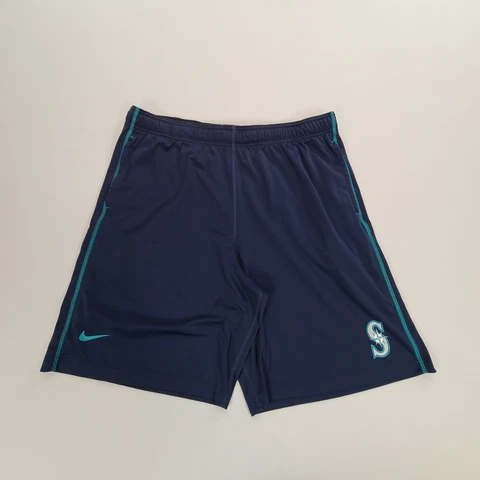 Seattle Mariners Shorts Adult Large Blue Baseball MLB Dri-Fit Nike Training Mens Cover