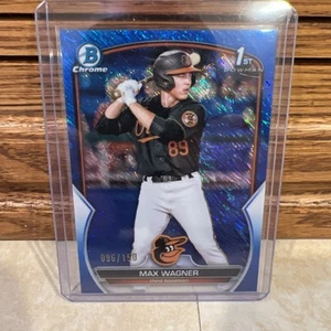 MAX WAGNER 2023 Bowman 1st BLUE RAYWAVE REFRACTOR #’d /150 #BCP-8 ORIOLES - Picture 1 of 2
