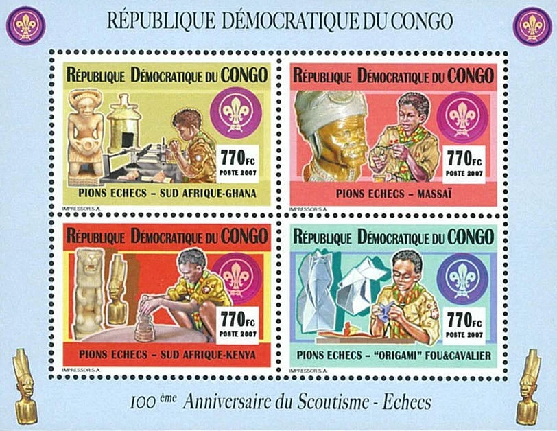 República Democrática del Congo 2007 Imperf. Scouting 100 Aniversario-? Ajedrez Foto 1 de 1