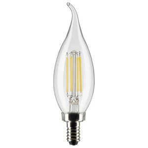 4 Watt CA10 LED - Clear - Candelabra Base - 2700K - 350 Lumens - 120 Volt - 2-Ca - Picture 1 of 7