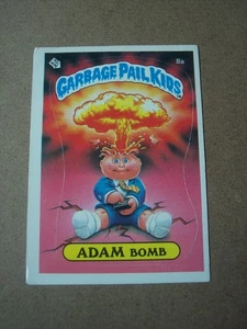 1985 Garbage Pail Kids series 1 Adam Bomb unmarked Checklist #8a GPK OS1 G-VG - Picture 1 of 2