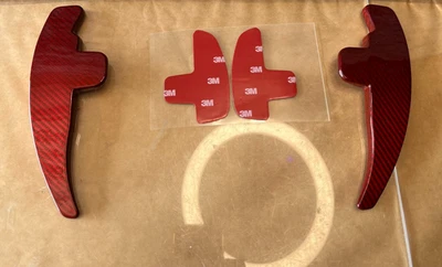 Extensión de palanca de cambios roja para volante de fibra de carbono para Mercedes-Benz AMG Foto 1 de 4