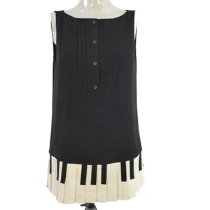 Moschino Piano Keys Blouse Top Sleeveless Tunic Dress Artsy UK 10 BNWT Rare - Picture 1 of 17