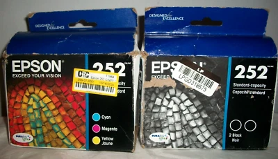 Cartucho Epson Genuino 252 - 2x Negro Cian Magenta Amarillo Exp: 3/2026 Foto 1 de 4
