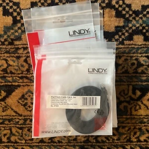 Lindy Flat Patch Cable Cat.6 Flachband Patchkabel, Schwarz 3m Orginal Verpackt - Bild 1 von 8