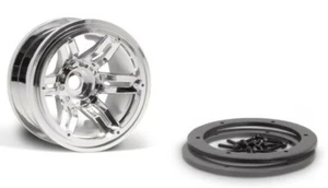 Axial AX8092 2.2 Rockster Beadlocks Wheel (Chrome) (2) Wraith,AX10 - Picture 1 of 1