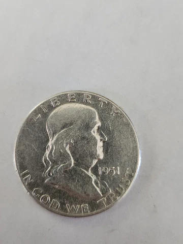1951-P Franklin Silver Half Dollar 90% Silver Cover