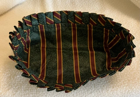 Longaberger Imperial Stripe Small Rectangle Basket Liner 6x2x2.5” Paisley Cover