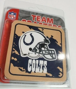 JUEGO DE 4 MONTAÑAS RUSAS DE BEBIDA DE LOS INDIANAPOLIS COLTS ¡SELLADO DE FÁBRICA! Old School - Imagen 1 de 2