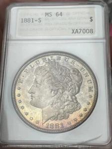1881-S $1 Morgan Silver Dollar MS-64 Old ANA Holder PREMIUM COLORS PL - Picture 1 of 5