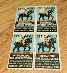 4 - 1938 CHICAGO INTERNATIONAL LIVESTOCK EXPOSITION Cinderella Stamps - Picture 1 of 2