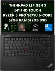 Lenovo ThinkPad L14 Gen 3 14" FHD Táctil Ryzen 5 PRO 5675U 32GB 512GB SSD 4 años de garantía - Imagen 1 de 11