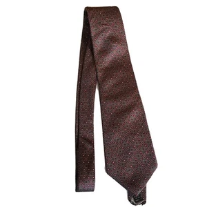 Christian Dior Vintage Silk Tie Monsieur Red Geometric Pattern - Picture 1 of 6