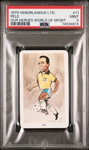 PSA 9 MINT Grade PELE 1979 VENORLANDUS OUR HEROES WORLD OF SPORT #11 Soccer Card - Picture 1 of 2