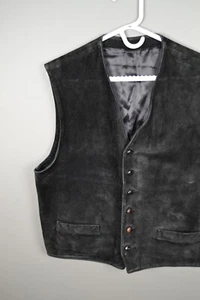 Roots Vest Vintage Suede Leather Western Cowboy Country Made in Canada S-M size - Picture 1 of 8
