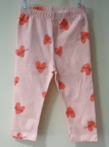 New With Tags Baby Gap Pink Heart Leggings Girl's Size 5 - Picture 1 of 1