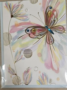 PAPYRUS 3D BUTTERFLY BUTTERFLIES BLANK INSIDE HOLOGRAPHIC IRIDESCENT CARD - Picture 1 of 6