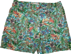 TALBOTS Women's Linen/Cotton Blend Tropical Floral Print Walking Shorts Size 12 - Picture 1 of 4