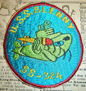 Rare 1960's Patch - US Submarine - USS BLENNY - SS-324 - Vietnam War Era - D.615 - Picture 1 of 2