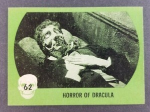Vintage 1961 Nu Cards Horror Monster Series Card #62 Dracula in his Coffin