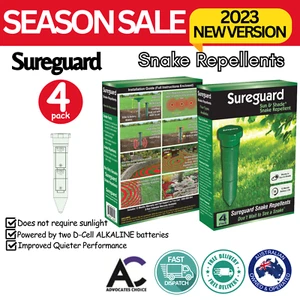 4 Pack SUREGUARD™ Snake Repeller Pulse Vibration Repel Repellent Pest Control - Picture 1 of 6
