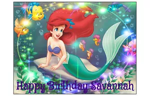 ARIEL Edible cake decoration sheet Image topper Custom Princess Little Mermaid - Picture 1 of 1