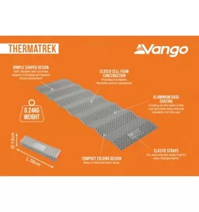 Vango Premium ThermaTrek 1.7 Alfombrilla para dormir Colchón exterior D de E guía explorador campamento - Imagen 1 de 8