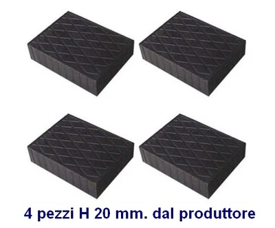 STRANIERI GOMMA ITALY n. 4 PEZZI TAMPONI gomma per PONTI SOLLEVATORI tampone H 20 - spessore in gomma