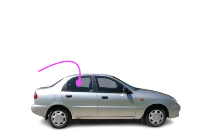 Fits: 98-2002 Daewoo Lanos 4DR Sedan Passenger Side Rear Right Door Window Glass - Image 1 of 4