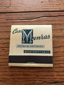 CASA MUNRAS Hotel & Cottages Monterey California CA libro di fiammiferi vintage anni '50 - Foto 1 di 4