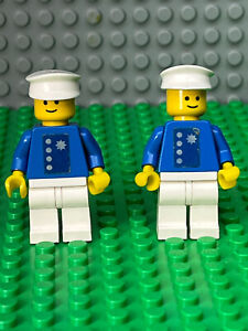 2 LEGO Classic Town Minifigures Vintage Coast Guard Captain 575 Station