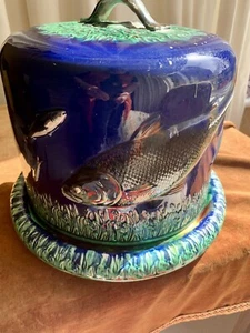 KÄSE STILTON KUPPEL MAJOLIKA 1870’er ANTIK SEHR SELTEN - Bild 1 von 24