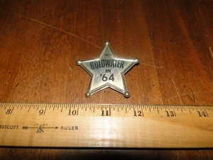 GOLDWATER IN '64 sheriff badge pin vintage political - Picture 1 of 2