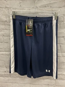 Under Armour Youth Boys UA Soccer Size XLarge Navy Blue Soccer Shorts NWT $18 - Picture 1 of 3