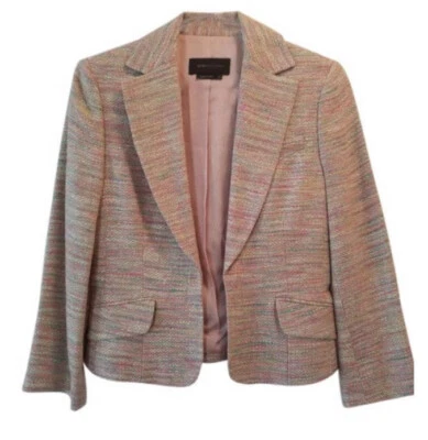 Blazer BCBG Maxazria seda rosa tweed talla Xxs Foto 1 de 4