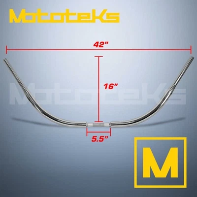 HARLEY MONSTER BEACH BAR 1-1/2" THICK HANDLEBAR CHROME FITS FOR HARLEY DAVIDSON - Image 1 of 4