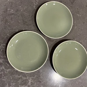 Harkerware Sage Green 6 1/4" Plates Lot of 3 Oven Proof and Dishwasher Proof - Picture 1 of 8