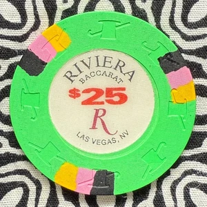 Riviera Baccarat $25 IHC Las Vegas, Nevada Gaming Poker Casino Chip V713 - Bild 1 von 2