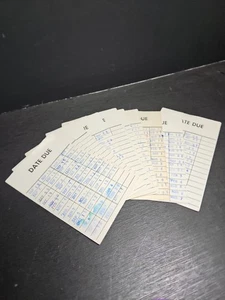 10 Vintage Bibliothek Datum Fälligkeit Karten Ephemera - Bild 1 von 2