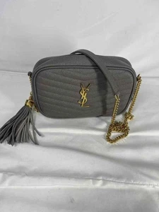 Bolso para cámara Saint Laurent Lou Matelasse Chevron cuero mini gris SPB-JB 351349 - Imagen 1 de 13