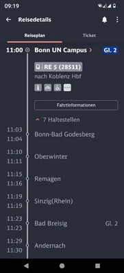 DB Ticket IC Bonn Campus 11:00  Koblenz, Mainz, Mannheim 2Kl. 04.09.25 - Bild 1 von 3