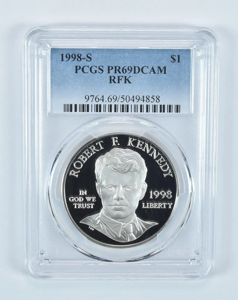 1998-S Robert F Kennedy Commemorative Dollar PR69 DCAM PCGS Blue Label *3743 - Image 1 of 4