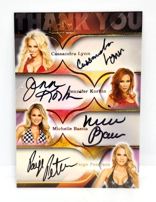 2011 BENCH WARMER QUAD AUTO THANK YOU CARD ~ LYNN / KORBIN / BAENA / PETERSON - Image 1 of 2