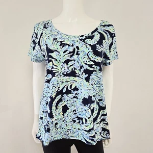 Lilly Pulitzer T-Shirt Oberteil Gr. XL Mari High Tide Navy Scuba Doo Kurzarm - Bild 1 von 8