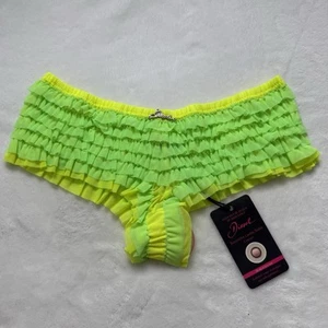 Vintage Diesel Frilly Green & Yellow Panties/Micro Bottoms Size XS NWT Deadstock - Picture 1 of 9