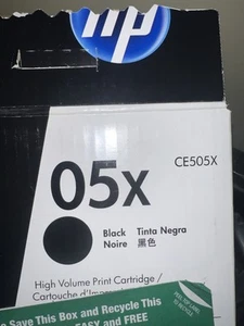 NUEVO CARTUCHO DE TÓNER NEGRO GENUINO HP 05X CE505X caja abierta - artículo nuevo (error) - Imagen 1 de 4