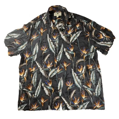 Camisa Hawaiana Tropical Island Shores XXL Para Hombre XXL Ave del Paraíso Rayón Luz Foto 1 de 4